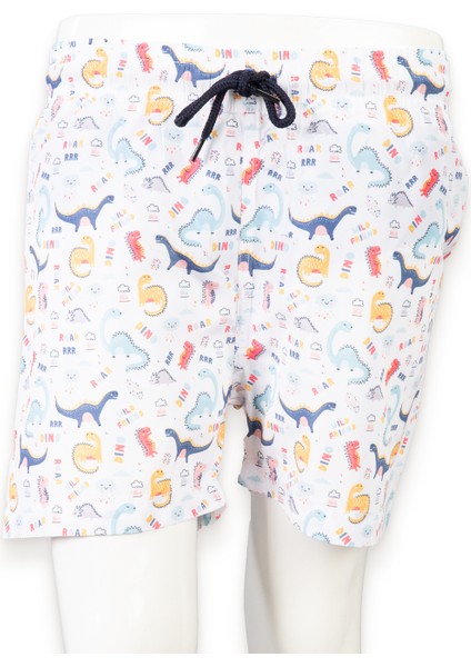 Yeni Trend Sevimli Baby Dinazorlar Baskılı Hızlı Kuruyan Erkek Şort Mayo