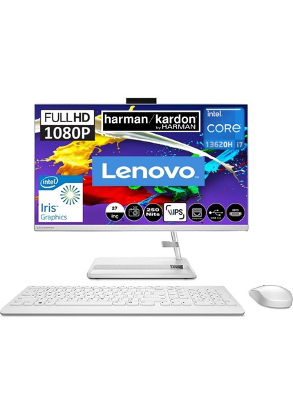 Ideacentre 27IAP7 Intel Core I7 13620H 64GB 1tb SSD Freedos 27'' Fhd All In One Bilgisayar F0GJ00P9TR Snertech