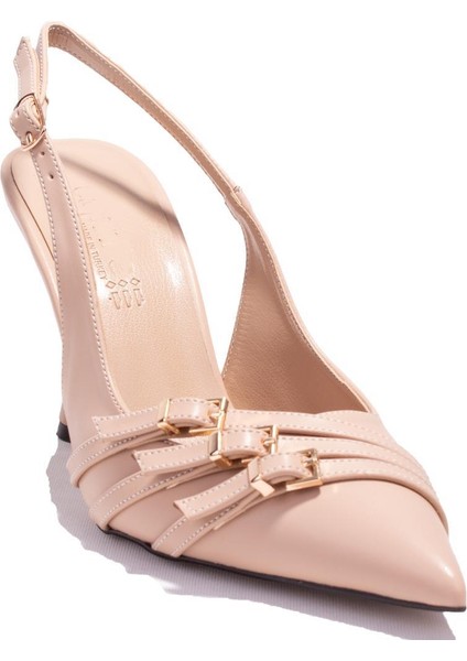 DZA07-7311241BB Bej Klasik Topuklu Kadın Ayakkabı