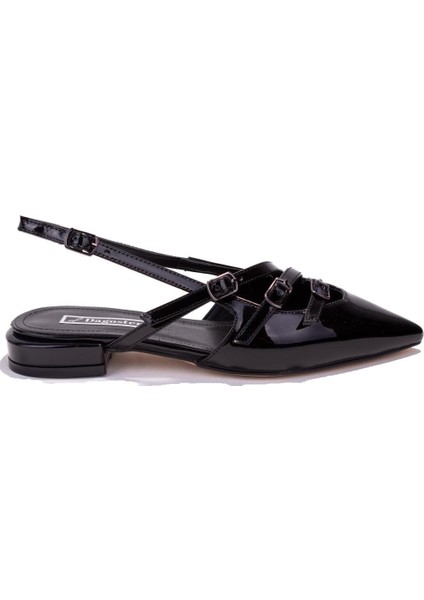 DZA07-725488B Siyah Rugan Klasik Topuklu Kadın Ayakkabı fiyatları