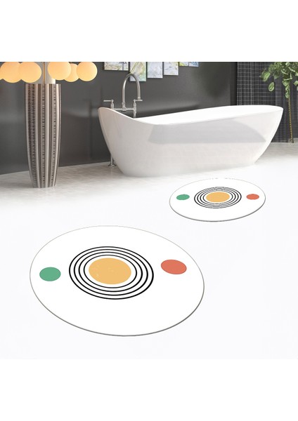 Dijital Baskılı Kaymaz Yıkanabilir Yuvarlak Ikili Banyo Paspas Klozet Takımı, V-Y-Klozet-49-Beyaz, fiyatları