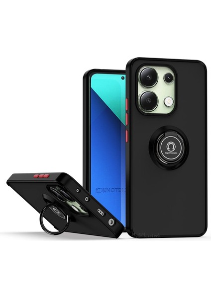 Xiaomi Redmi Note 13 4g Kılıf Mat Parmak Izi Yapmaz Renkli Tuşlu Yüzüklü Standlı Kamera Korumalı Zırh