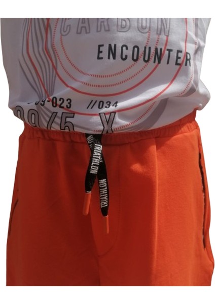 Erkek Çocuk Triathlon Power Baskılı Atlet T-Shirt Fermuarlı Bağcıklı Şort İkili Takım fiyatları