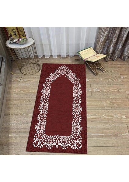 Dijital Baskılı Yıkanabilir Hediyelik Namazlık Seccade Halı, V-Seccade-12-Bordo, fiyatları