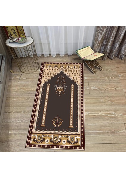 Dijital Baskılı Yıkanabilir Hediyelik Namazlık Seccade Halı, V-Seccade-31-Renkli,