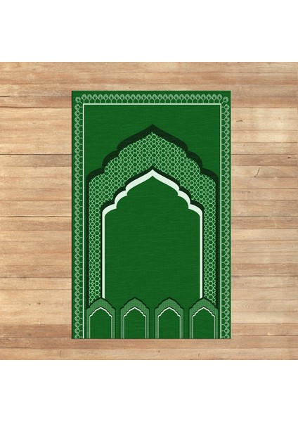 Dijital Baskılı Yıkanabilir Hediyelik Namazlık Seccade Halı, V-Seccade-02-Yeşil,