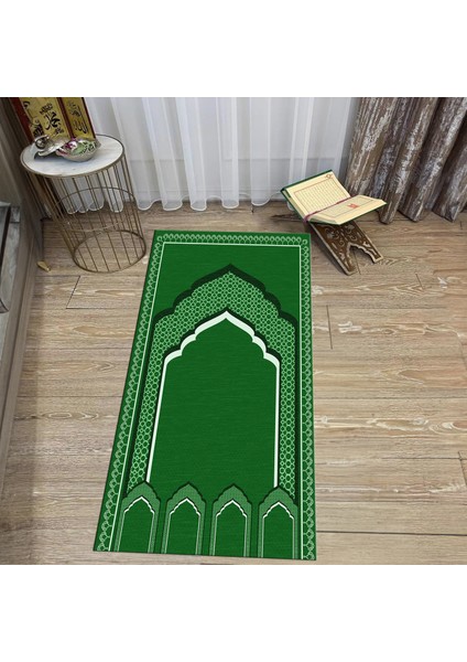 Dijital Baskılı Yıkanabilir Hediyelik Namazlık Seccade Halı, V-Seccade-02-Yeşil, fiyatları
