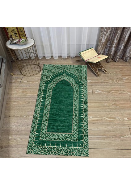 Dijital Baskılı Yıkanabilir Hediyelik Namazlık Seccade Halı, V-Seccade-09-Yeşil, fiyatları