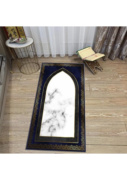 Dijital Baskılı Yıkanabilir Hediyelik Namazlık Seccade Halı, V-Seccade-20-Lacivert, fiyatları