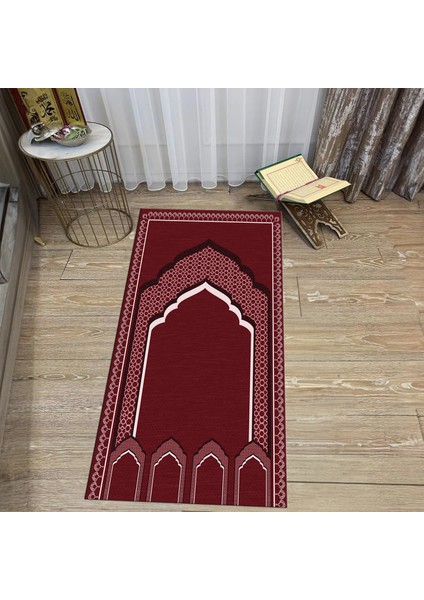 Dijital Baskılı Yıkanabilir Hediyelik Namazlık Seccade Halı, V-Seccade-02-Kırmızı, fiyatları