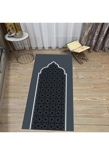 Dijital Baskılı Yıkanabilir Hediyelik Namazlık Seccade Halı, V-Seccade-08-Gri, fiyatları