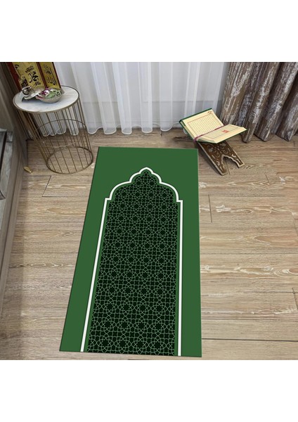 Dijital Baskılı Yıkanabilir Hediyelik Namazlık Seccade Halı, V-Seccade-08-Yeşil, fiyatları
