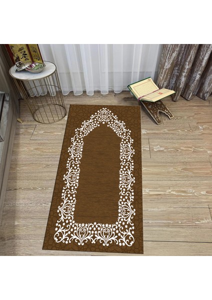 Dijital Baskılı Yıkanabilir Hediyelik Namazlık Seccade Halı, V-Seccade-12-Kahverengi, fiyatları