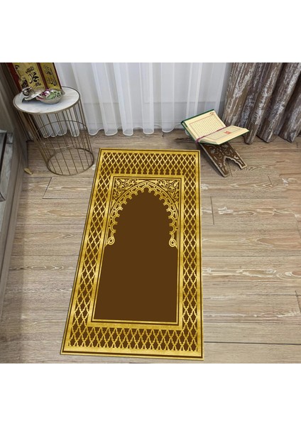 Dijital Baskılı Yıkanabilir Hediyelik Namazlık Seccade Halı, V-Seccade-01-Kahverengi, fiyatları