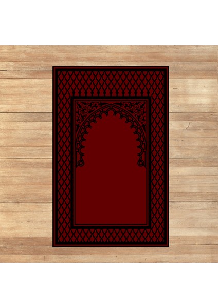 Dijital Baskılı Yıkanabilir Hediyelik Namazlık Seccade Halı, V-Seccade-01-Kırmızı,