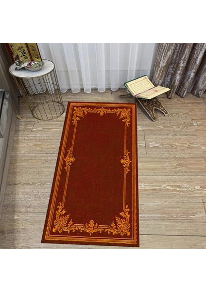 Dijital Baskılı Yıkanabilir Hediyelik Namazlık Seccade Halı, V-Seccade-23-Kırmızı,