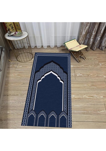 Dijital Baskılı Yıkanabilir Hediyelik Namazlık Seccade Halı, V-Seccade-02-Mavi, fiyatları
