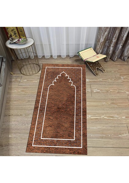 Dijital Baskılı Yıkanabilir Hediyelik Namazlık Seccade Halı, V-Seccade-11-Kahverengi, fiyatları