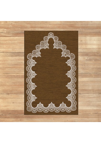 Dijital Baskılı Yıkanabilir Hediyelik Namazlık Seccade Halı, V-Seccade-14-Kahverengi,
