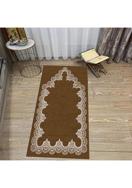 Dijital Baskılı Yıkanabilir Hediyelik Namazlık Seccade Halı, V-Seccade-14-Kahverengi, fiyatları