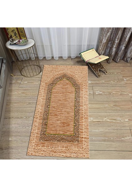 Dijital Baskılı Yıkanabilir Hediyelik Namazlık Seccade Halı, V-Seccade-09-Kahverengi, fiyatları