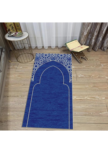 Dijital Baskılı Yıkanabilir Hediyelik Namazlık Seccade Halı, V-Seccade-15-Mavi, fiyatları