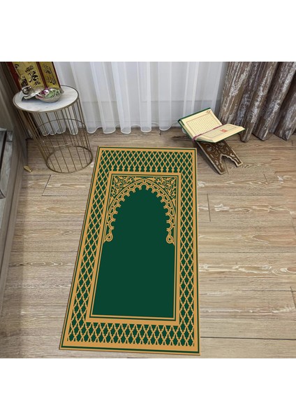 Dijital Baskılı Yıkanabilir Hediyelik Namazlık Seccade Halı, V-Seccade-07-Yeşil, fiyatları
