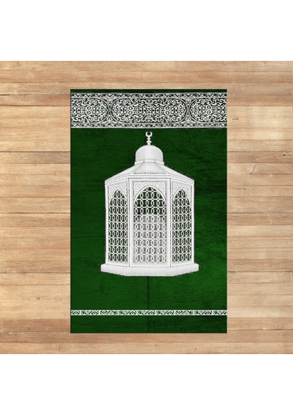 Dijital Baskılı Yıkanabilir Hediyelik Namazlık Seccade Halı, V-Seccade-42-Yeşil, fiyatları