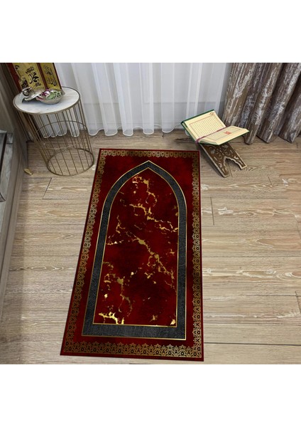 Dijital Baskılı Yıkanabilir Hediyelik Namazlık Seccade Halı, V-Seccade-03-Kırmızı, fiyatları