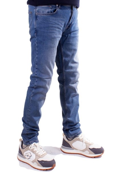 Twister Panama 727B Mavi Düşük Bel Dar Paça Erkek Jeans Pantolon