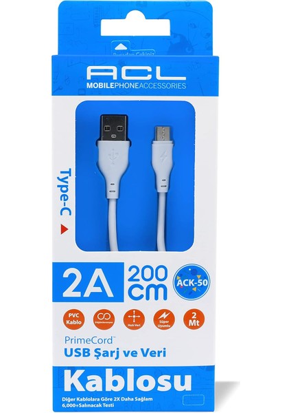 ACK-50 Type-C Şarj Kablosu
