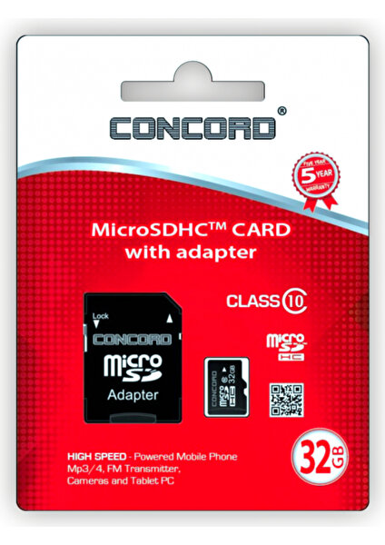 64 GB Micro Sd Adaptör Dahil Hafıza Kartı Concord C-M64