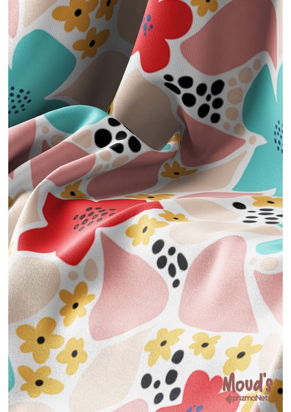 Canlı Renkli Çiçekler Desenli Yuvarlak Süet Dertsiz Masa Örtüsü modelleri