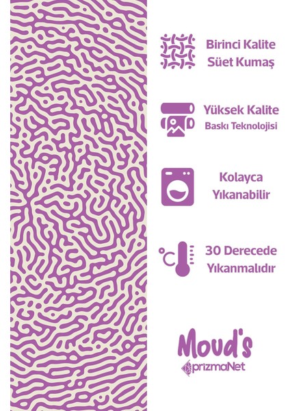 Mor Alley Desenli Yuvarlak Süet Dertsiz Masa Örtüsü fiyatları