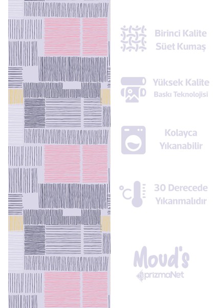 Lila Çizgili Desenli Süet Dertsiz Masa Örtüsü fiyatları