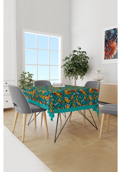 90'lar Kaset Desenli Süet Dertsiz Masa Örtüsü