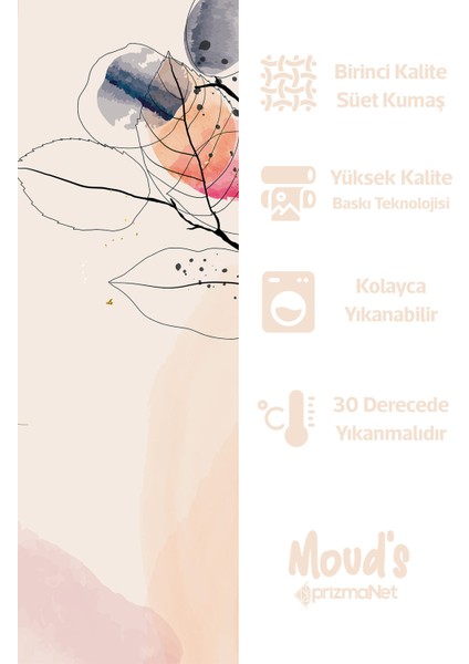 Çiçek Sanatı Desenli Süet Dertsiz Masa Örtüsü fiyatları