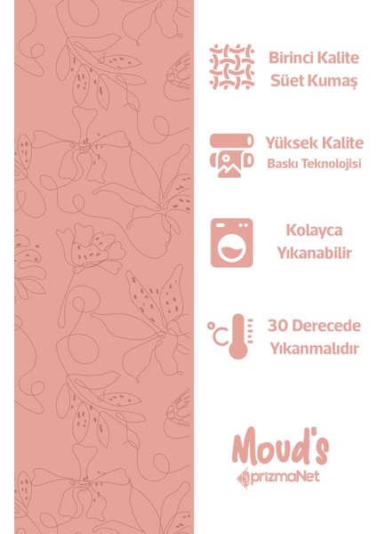 Hope Fell 4 Desenli Yuvarlak Süet Dertsiz Masa Örtüsü