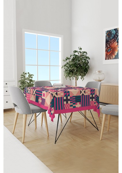 Geometrik 2 Desenli Süet Dertsiz Masa Örtüsü