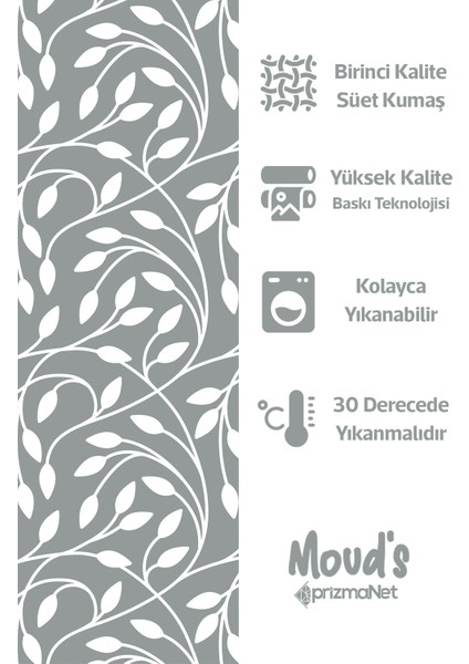 Gri Flora Serisi Desenli Süet Dertsiz Masa Örtüsü fiyatları