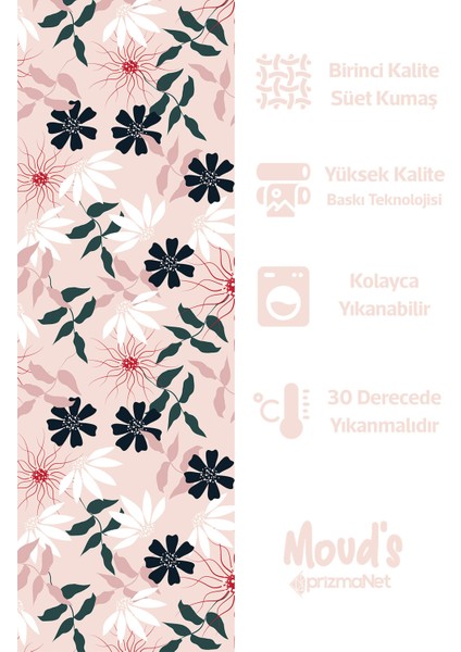 Mirror Flowers 4 Desenli Süet Dertsiz Masa Örtüsü fiyatları