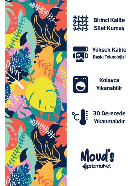 Renkli Yapraklar Desenli Süet Dertsiz Masa Örtüsü fiyatları