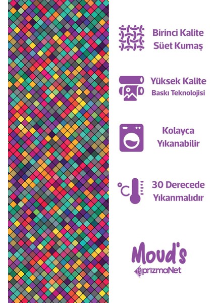 Renkli Kareler Desenli Süet Dertsiz Masa Örtüsü fiyatları