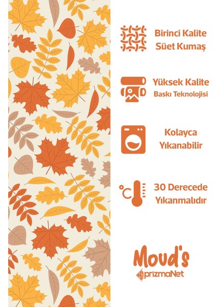 Sonbahar Yaprakları Desenli Süet Dertsiz Masa Örtüsü fiyatları