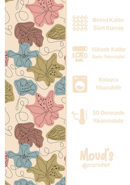 Hope Fell Desenli Süet Dertsiz Masa Örtüsü