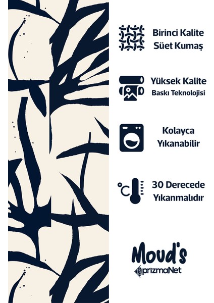 Omegu 1 Desenli Yuvarlak Süet Dertsiz Masa Örtüsü