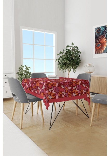 Burgundy 2 Desenli Süet Dertsiz Masa Örtüsü