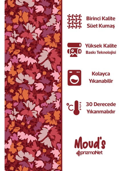 Burgundy 2 Desenli Süet Dertsiz Masa Örtüsü fiyatları