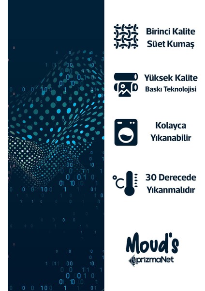 Coder Color Desenli Yuvarlak Süet Dertsiz Masa Örtüsü