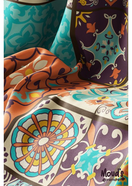 Osmanlı Desenli Yuvarlak Süet Dertsiz Masa Örtüsü modelleri